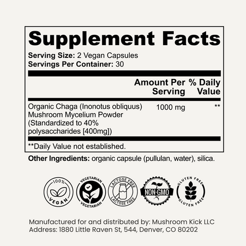 Chaga Mushroom Capsules - 1000MG