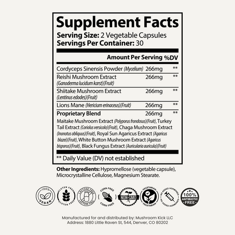 Full Spectrum 10X Mushroom Complex Veggie Capsules