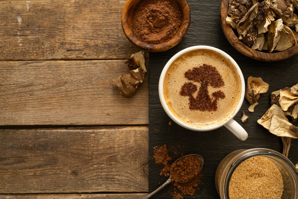 mushroom coffee art