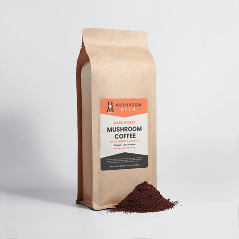Dark Roast Mushroom Coffee - Lion’s Mane & Chaga - 16oz