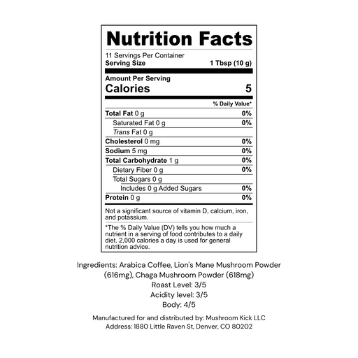Mushroom Coffee - Lion’s Mane & Chaga 4oz